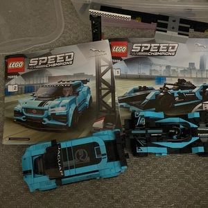 Lego speed champions #76898 jaguar blue 2 cars